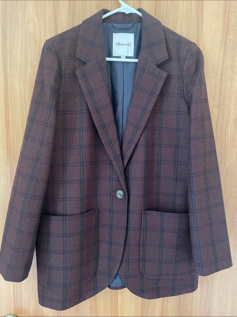Madewell chocolate brown wool blazer M